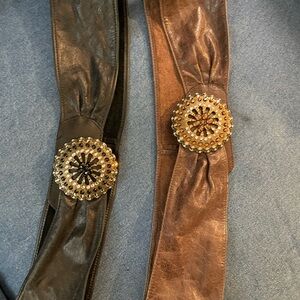 Boston Proper Black and Brown Belts with Decorative Buckles